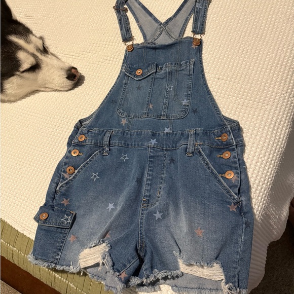 No Boundaries Light Blue Denim Overalls - Picture 1 of 4